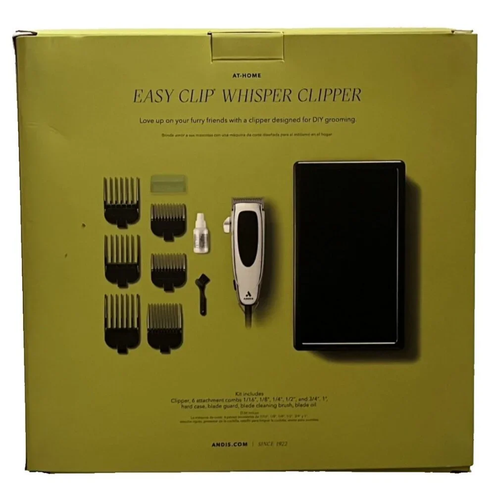 Andis At Home Easy Clip Whisper Clipper Kit For Furry Friends DIY Grooming NIB